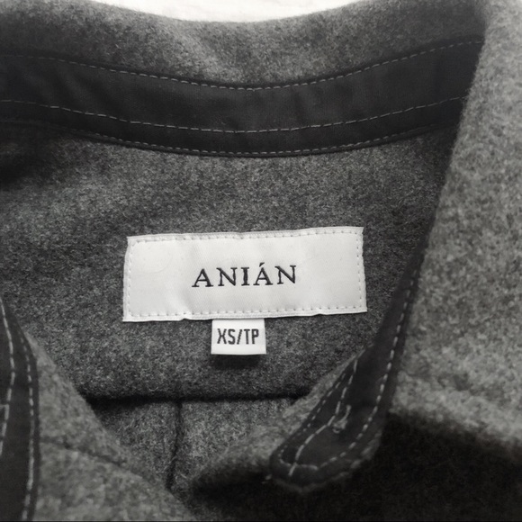 NEW Anián Modern Melton Wool shirt - size XS. - Picture 5 of 7